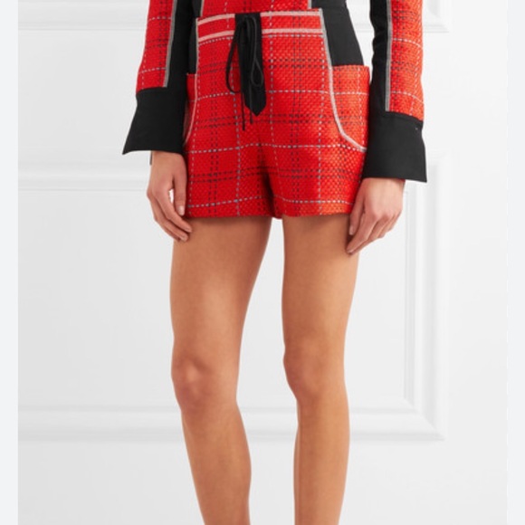 3.1 Phillip Lim Pants - 3.1 Phillip Lim red shorts black, twill panels size size 4